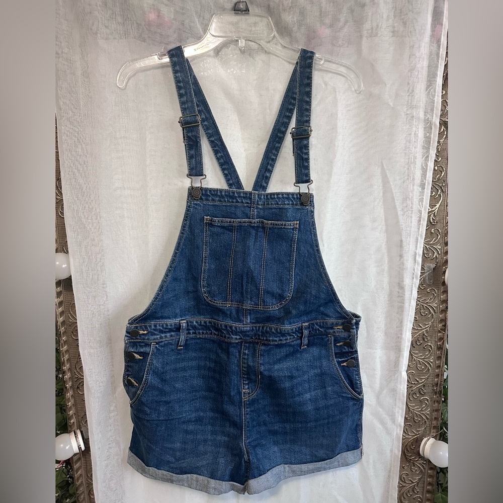 Old Navy Blue Denim Overall Shorts L